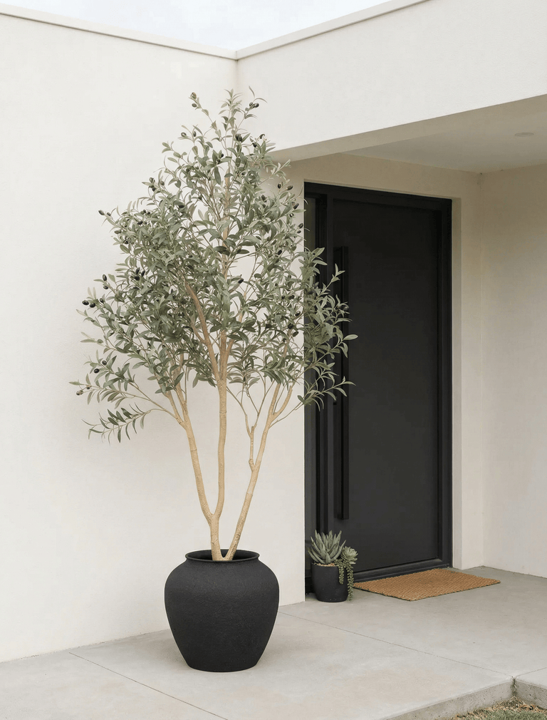 Künstlicher mediterraner Olivenbaum für den Außenbereich (für drinnen oder draußen) 200 cm / 6 ft 7 in