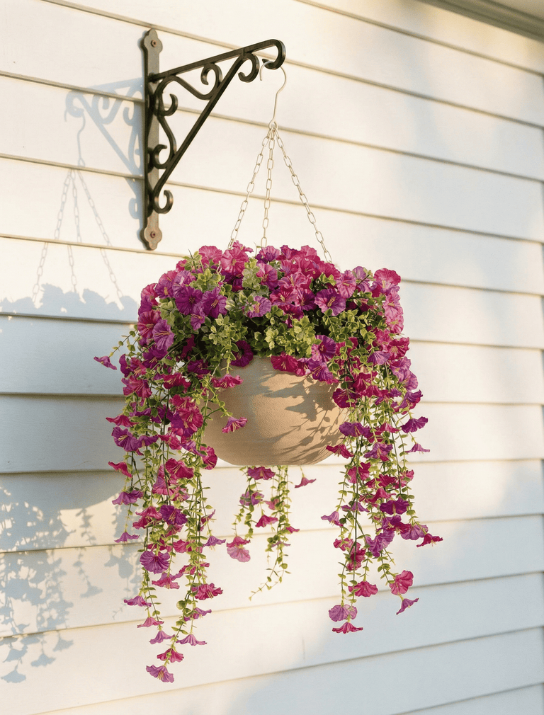 purple plants for hanging baskets Outdoor Hanging Petunia Basket