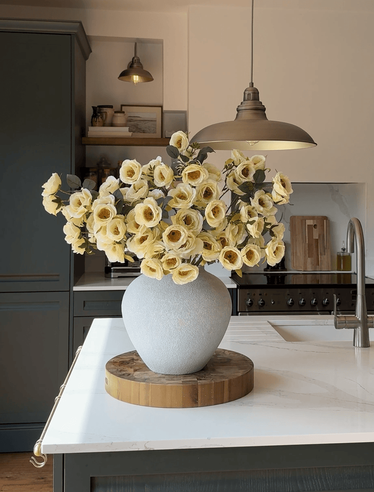 Faux Rose Arrangement - Ivory (12 Stems / 72 Roses)