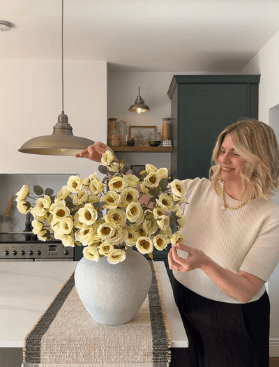 Faux Rose Arrangement - Ivory (12 Stems / 72 Roses)