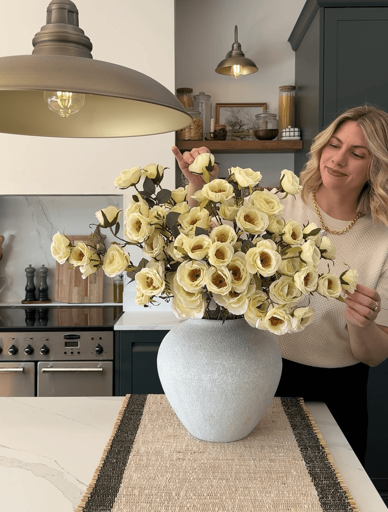 Faux Rose Arrangement - Ivory (12 Stems / 72 Roses)