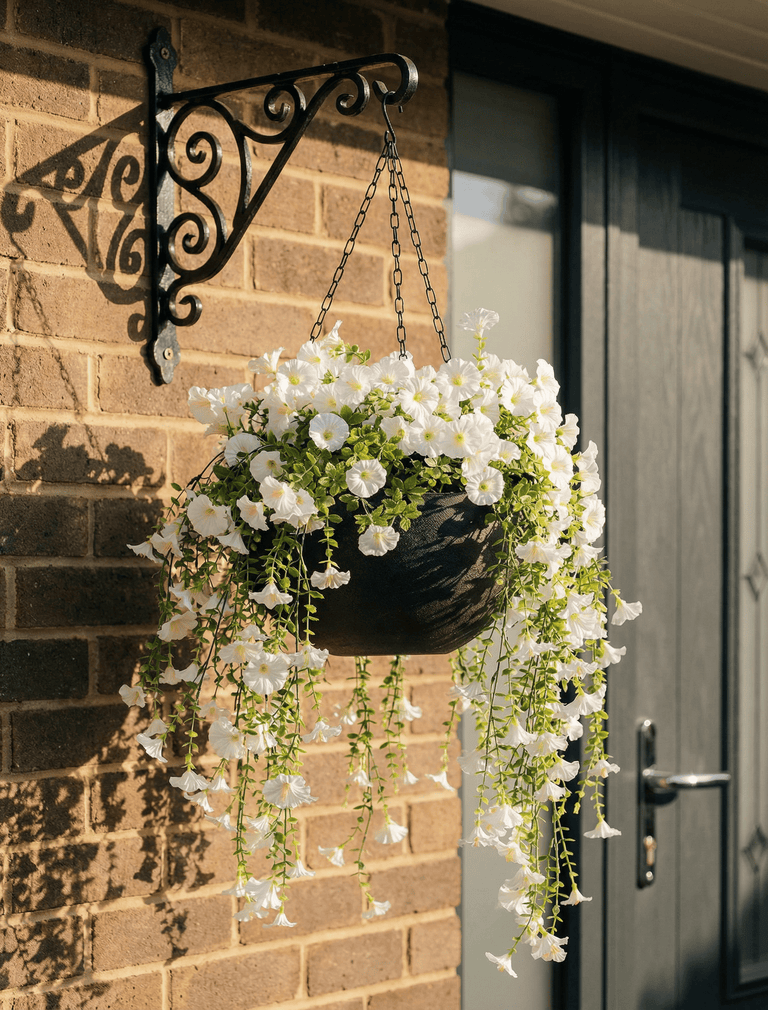 plastic plants hanging baskets Outdoor Hanging Petunia Basket