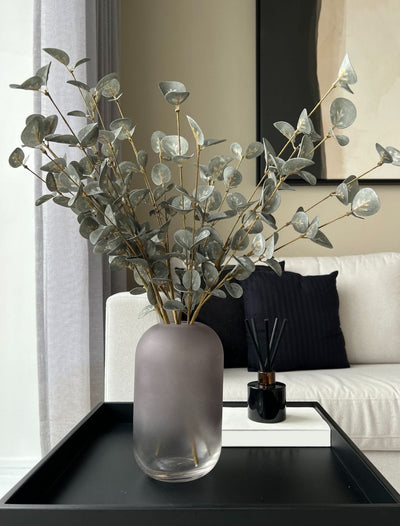 Ava Frosted Glass Vase - Grey