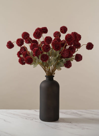 Faux Kiku Flower - Red (10 Stems / 50 Heads)