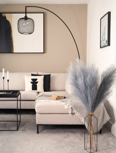 Tall Faux Pampas Grass - Light Slate Grey - contempee