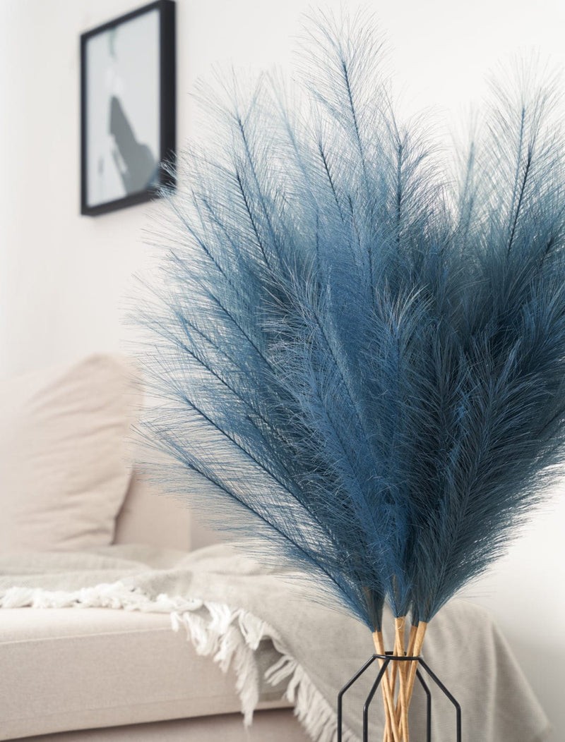 Tall Faux Pampas Grass - Livid (Blue-Grey) - contempee