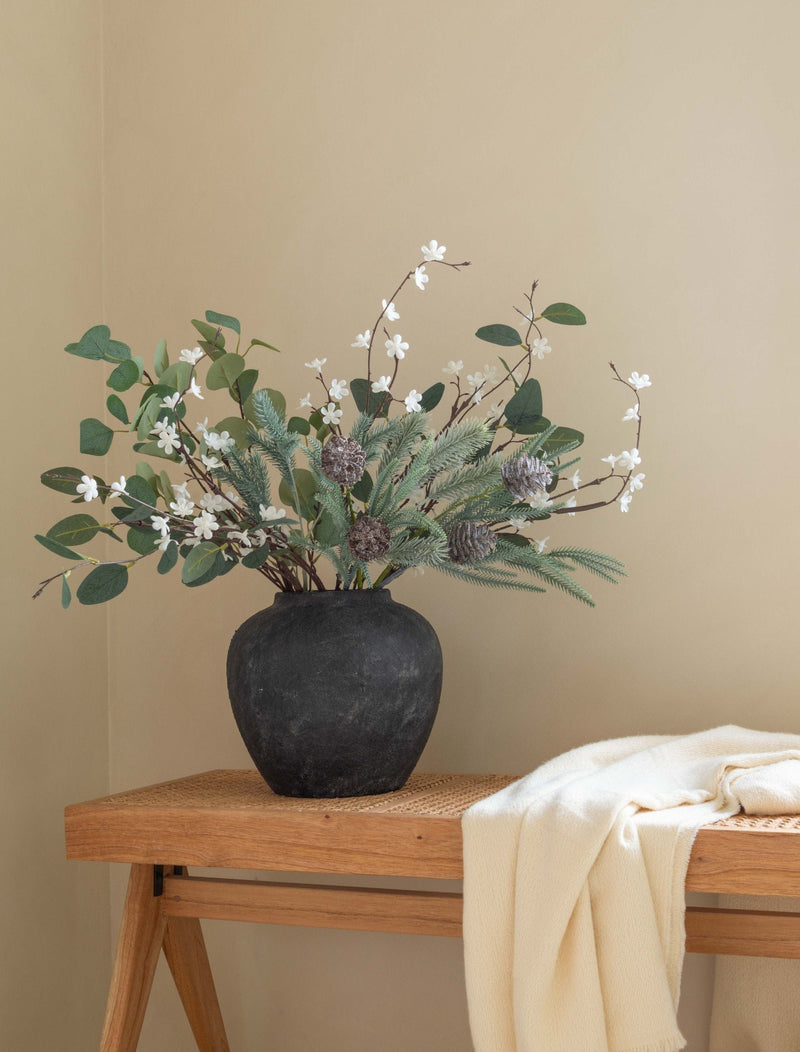 Faux-Arrangement - Eukalyptus und Winterweiß