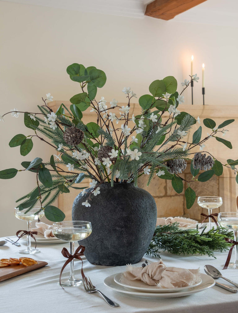 Faux-Arrangement - Eukalyptus und Winterweiß