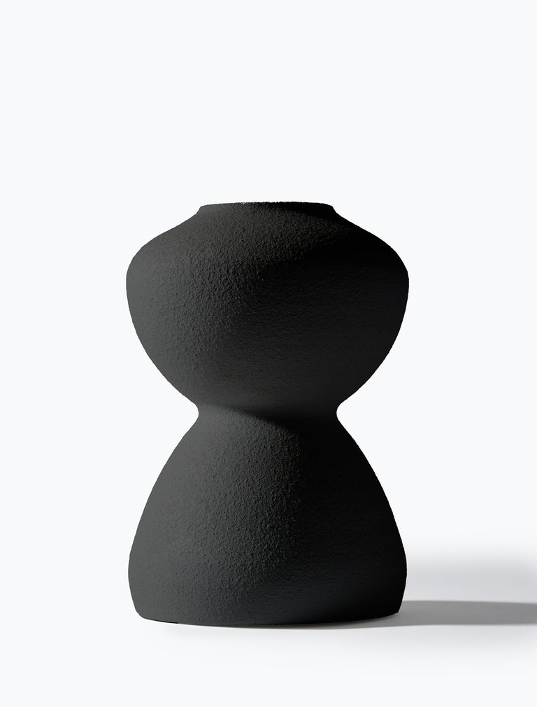 Laila Vase - Schwarz strukturiert