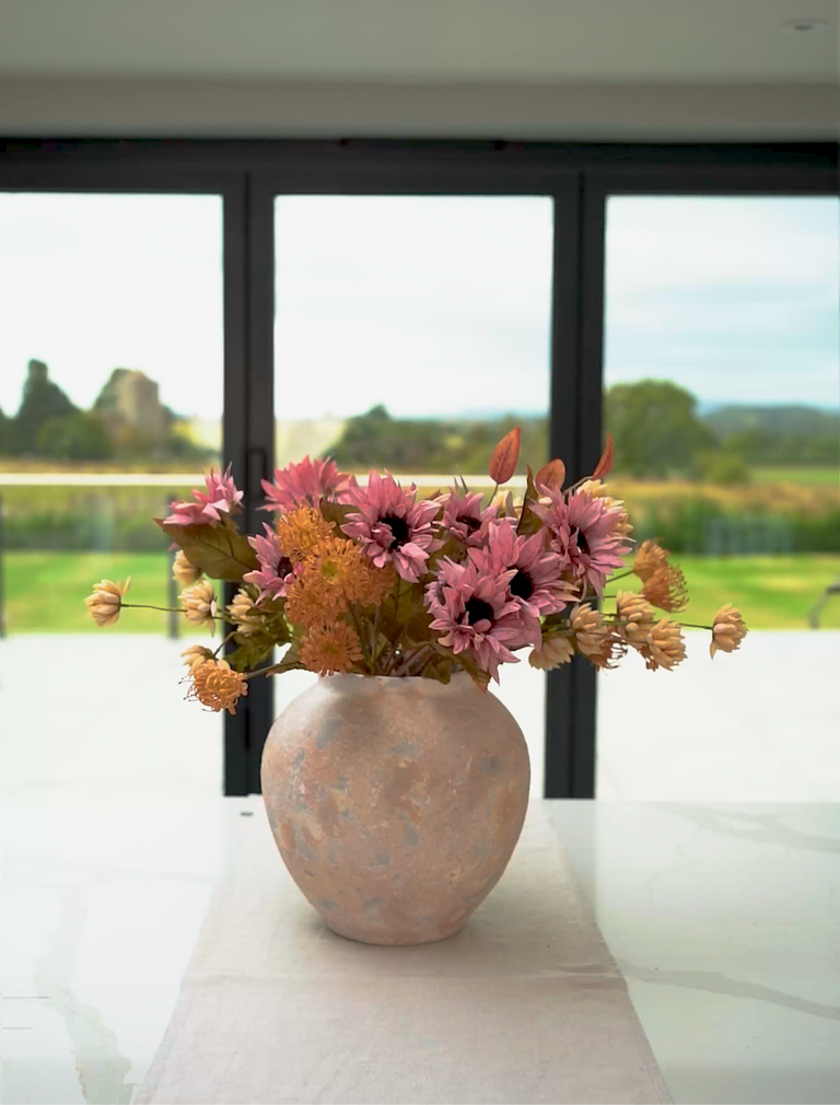 Faux Autumn Arrangement - Rosa & Beige