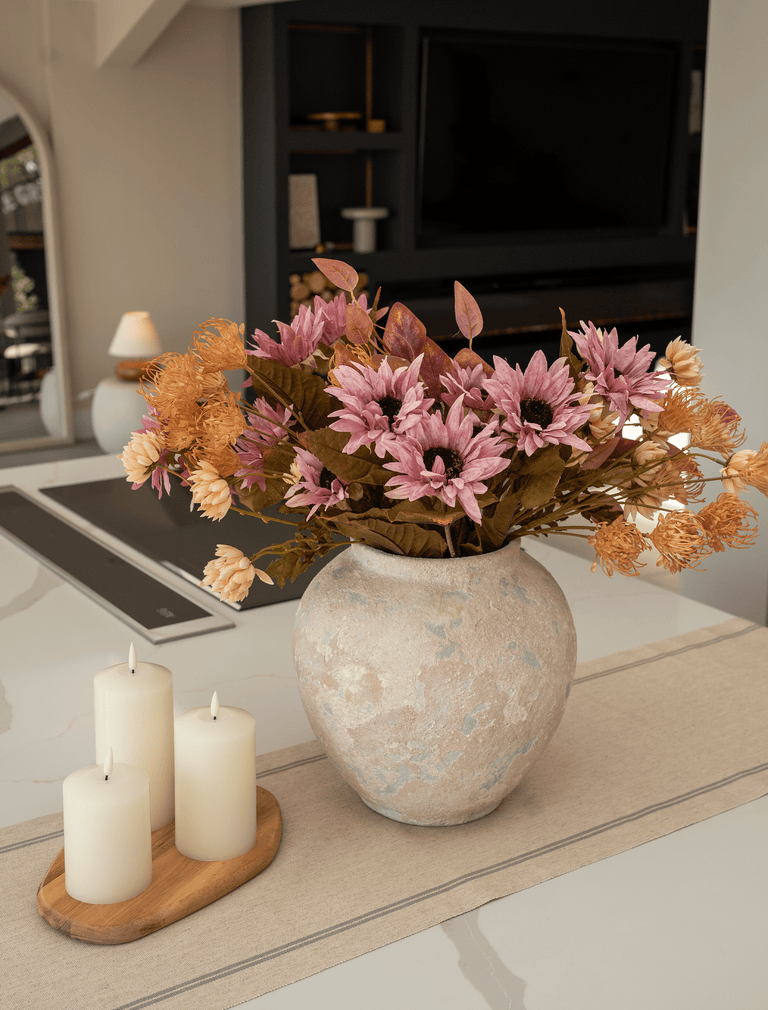 Faux Autumn Arrangement - Rosa & Beige
