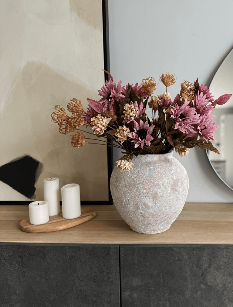 Faux Autumn Arrangement - Rosa & Beige