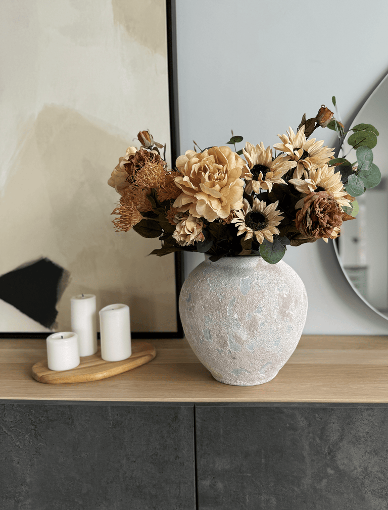 Faux Autumn Arrangement - Grün & Beige