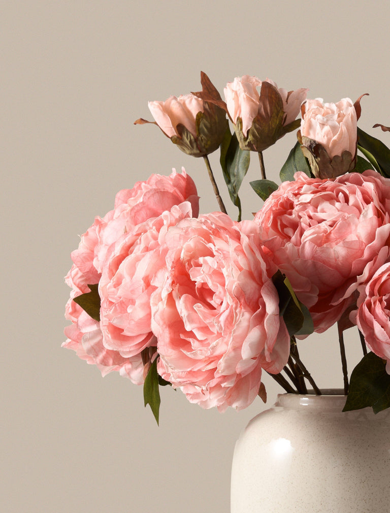 Kunstblumenarrangement Pfingstrose – Rosa (6 Stiele)