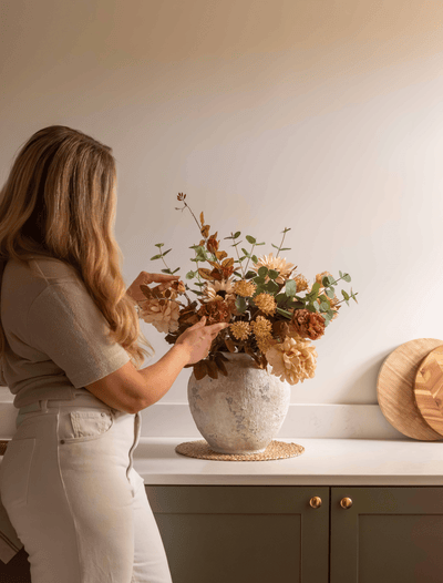Faux Autumn Arrangement - Grün & Beige