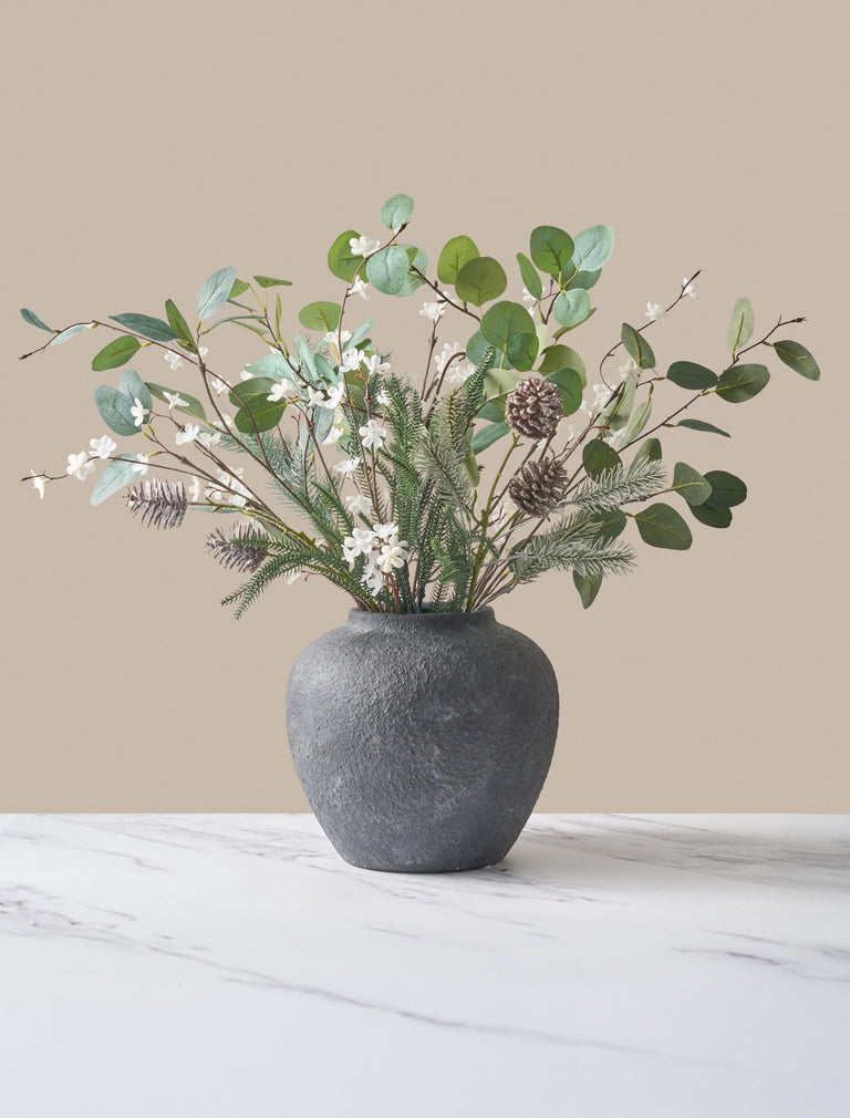 Faux-Arrangement - Eukalyptus und Winterweiß