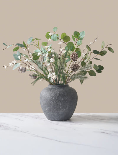 Faux-Arrangement - Eukalyptus und Winterweiß