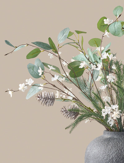 Faux-Arrangement - Eukalyptus und Winterweiß