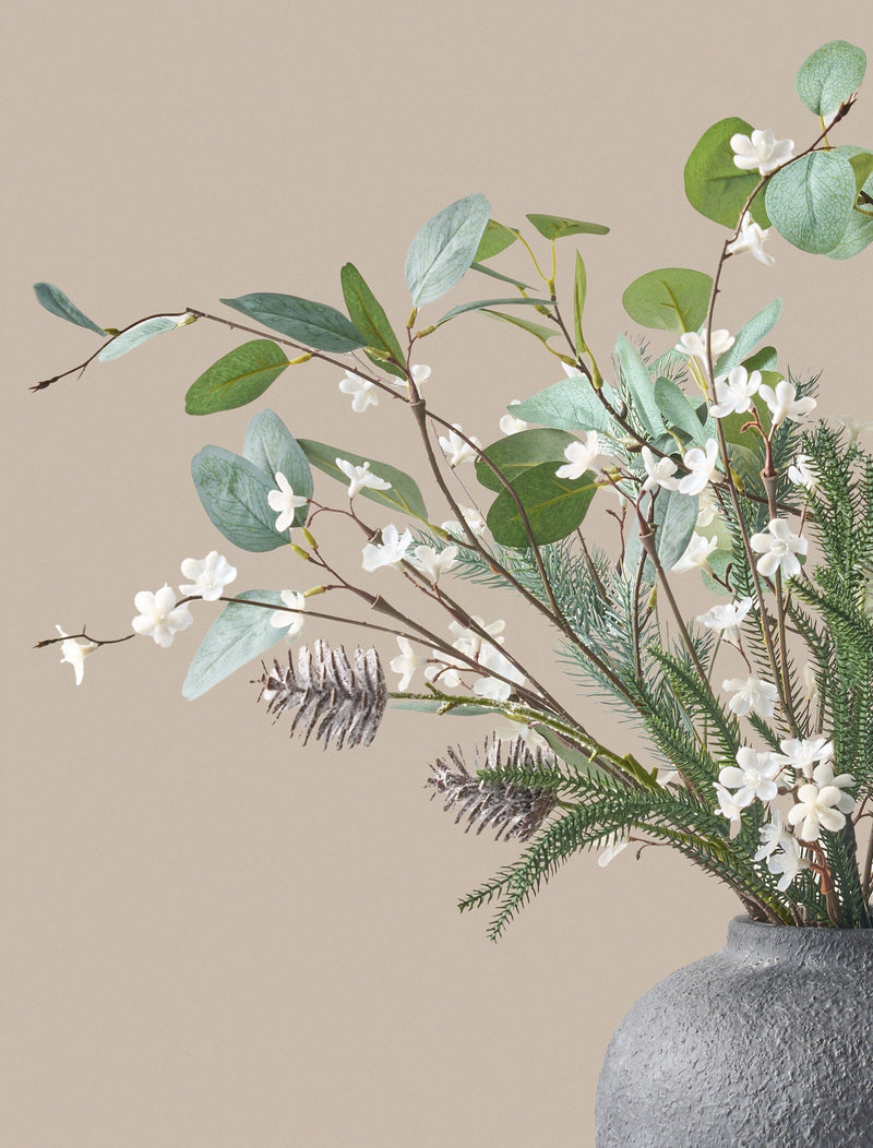 Faux-Arrangement - Eukalyptus und Winterweiß