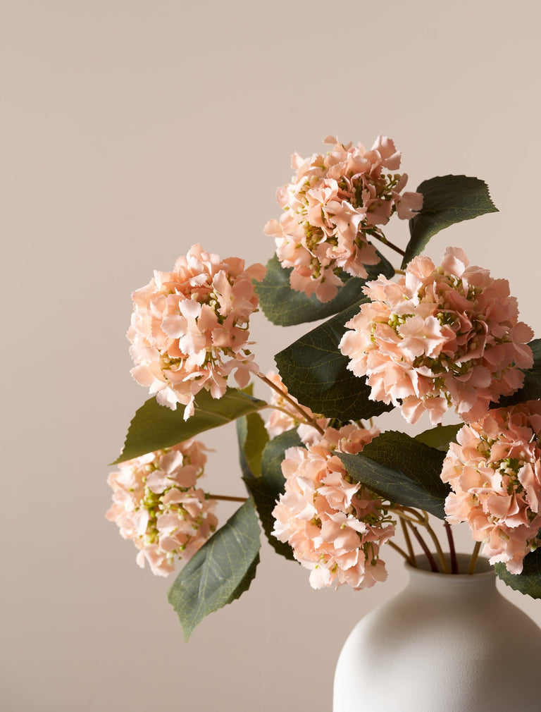 Faux Mini Hortensienstrauß - Blush (3 Stiele)