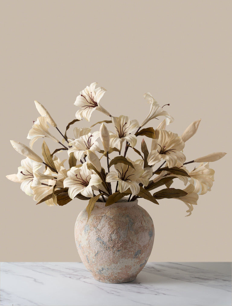 Faux-Lilien-Arrangement - Beige