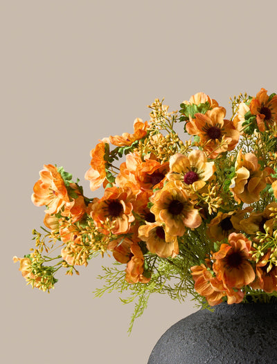 Kunstmohn-Arrangement - Sonnenaufgang (12 Stiele / 60 Mohnköpfe)