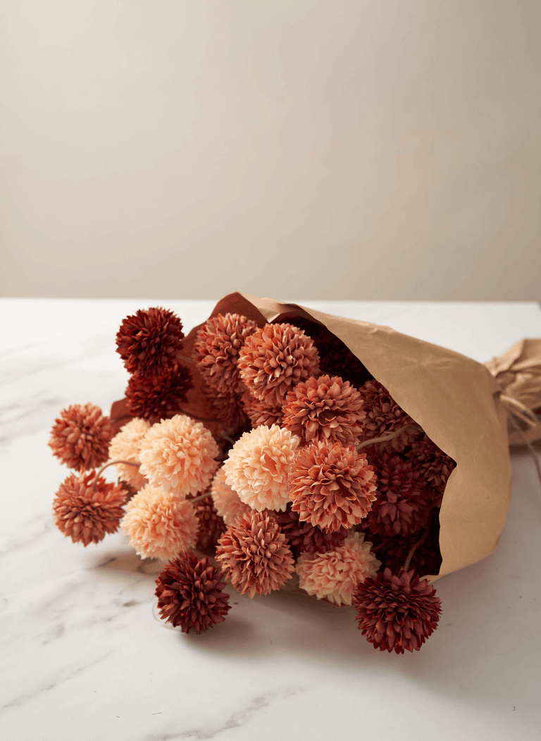 Faux Kiku Blume - Assorted Bouquet (10 Stiele / 50 Köpfe)