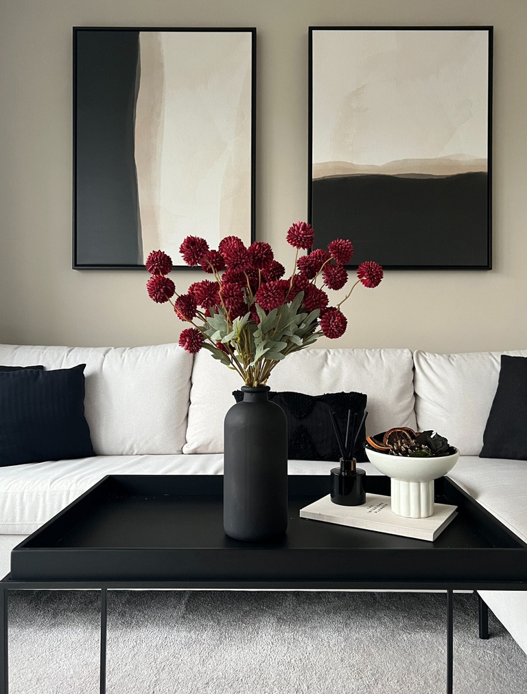 Faux Kiku Blume - Rot (10 Stiele / 50 Köpfe)