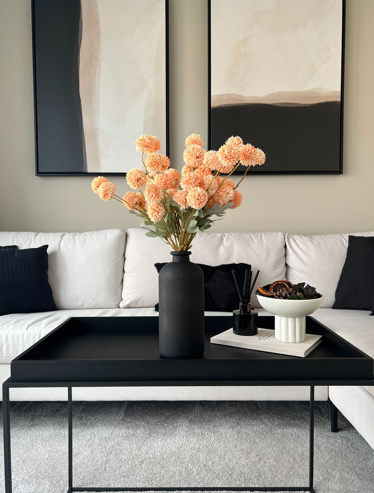 Faux Kiku Blume - Orange (10 Stiele / 50 Köpfe)