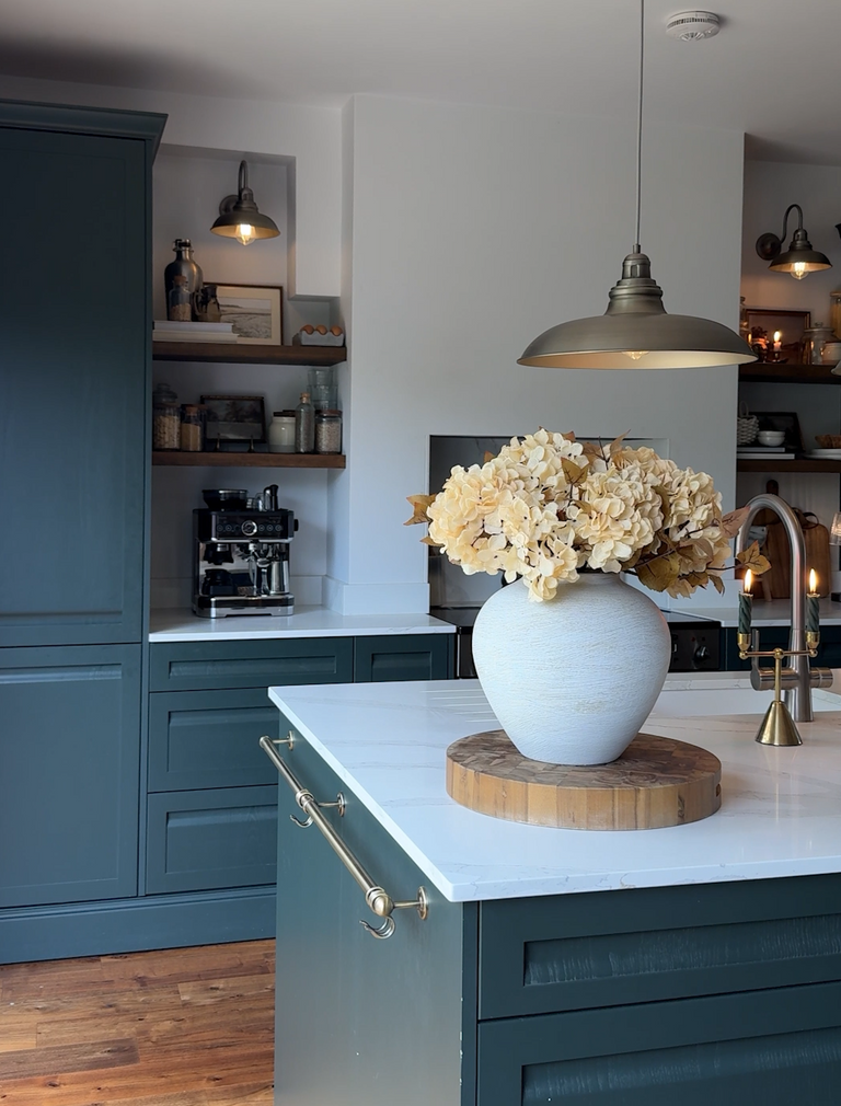 Faux Hortensien Herbst Bouquet - Creme (7 Stiele)