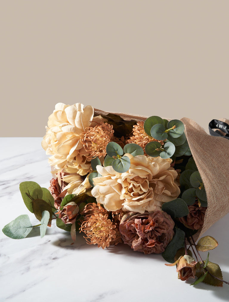 Faux Autumn Arrangement - Grün & Beige