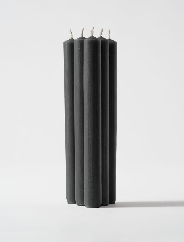Tischkerze 8" - Schwarz (6er Set)