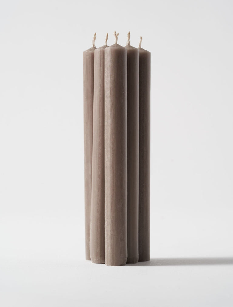 Dinner Kerze 8" - Taupe (6er Set)