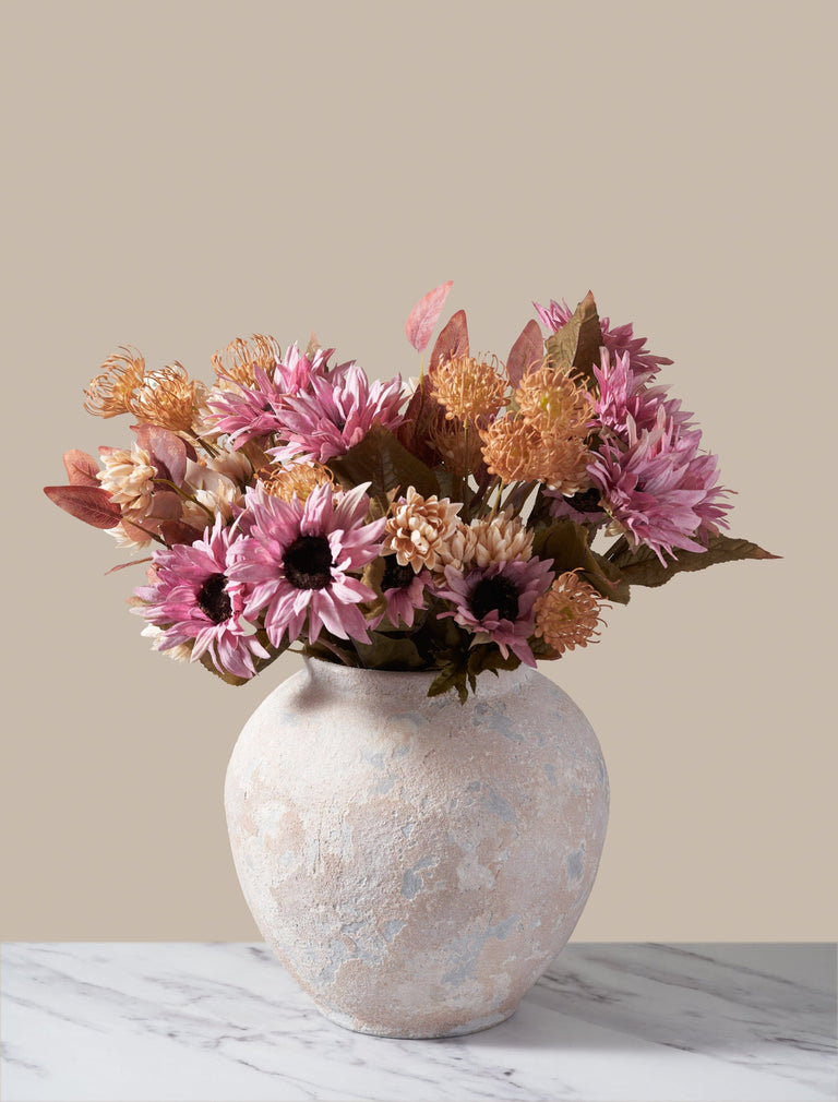 Faux Autumn Arrangement - Rosa & Beige