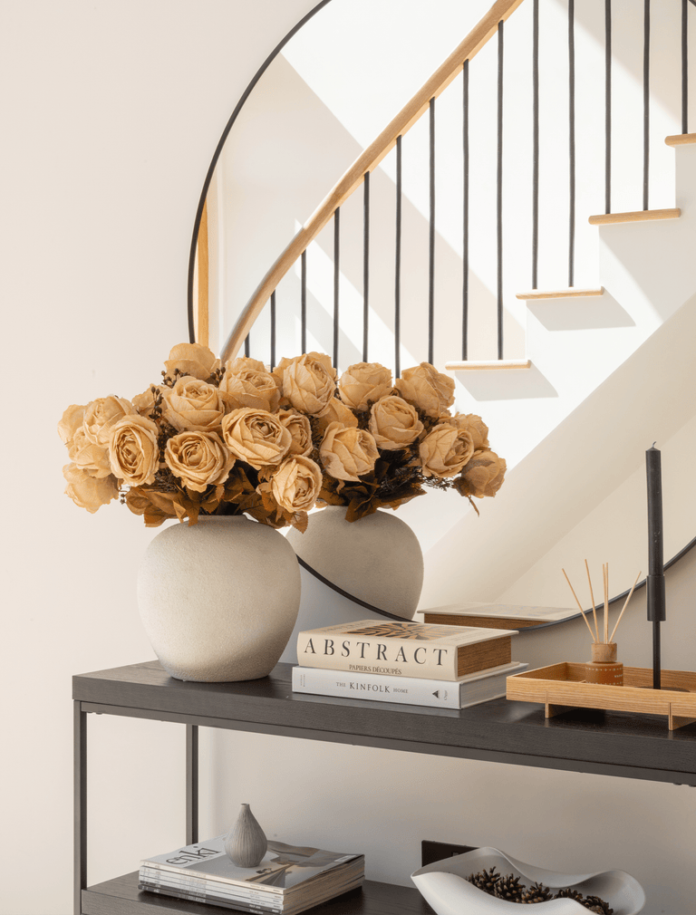 Falsches großes Rosenarrangement - Beige (3 Stiele/21 Rosen)