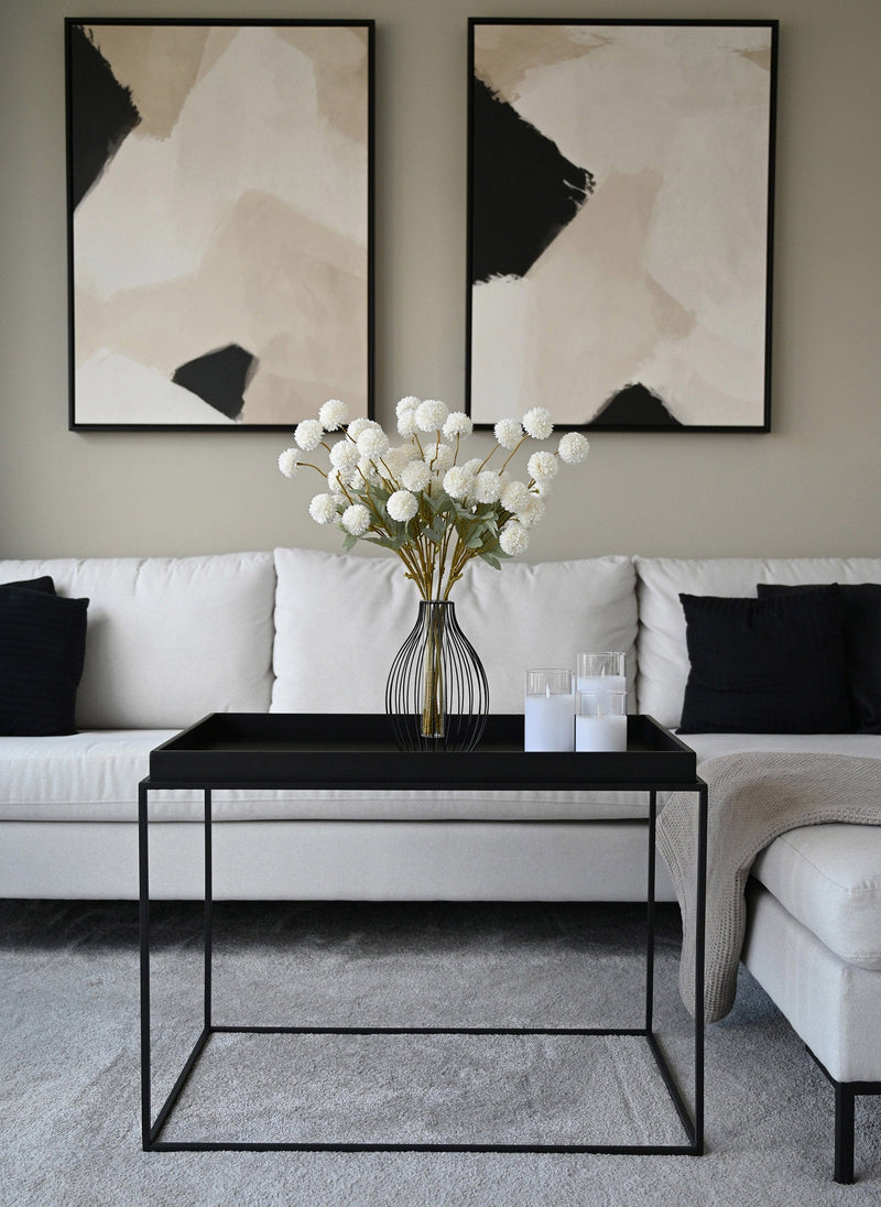 Faux Kiku Blume - Weiß (10 Stiele / 50 Köpfe)