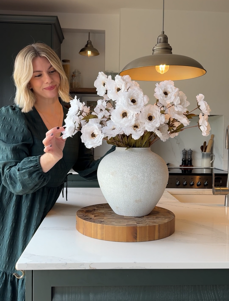 Faux Moutan Pfingstrose - Weiß (8 Stiele / 46 Pfingstrosen)