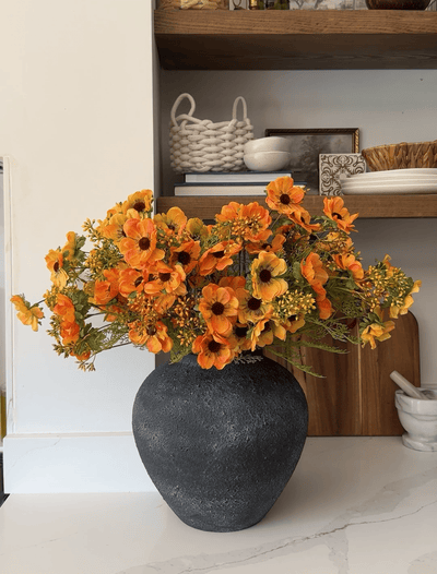 Kunstmohn-Arrangement - Sonnenaufgang (12 Stiele / 60 Mohnköpfe)