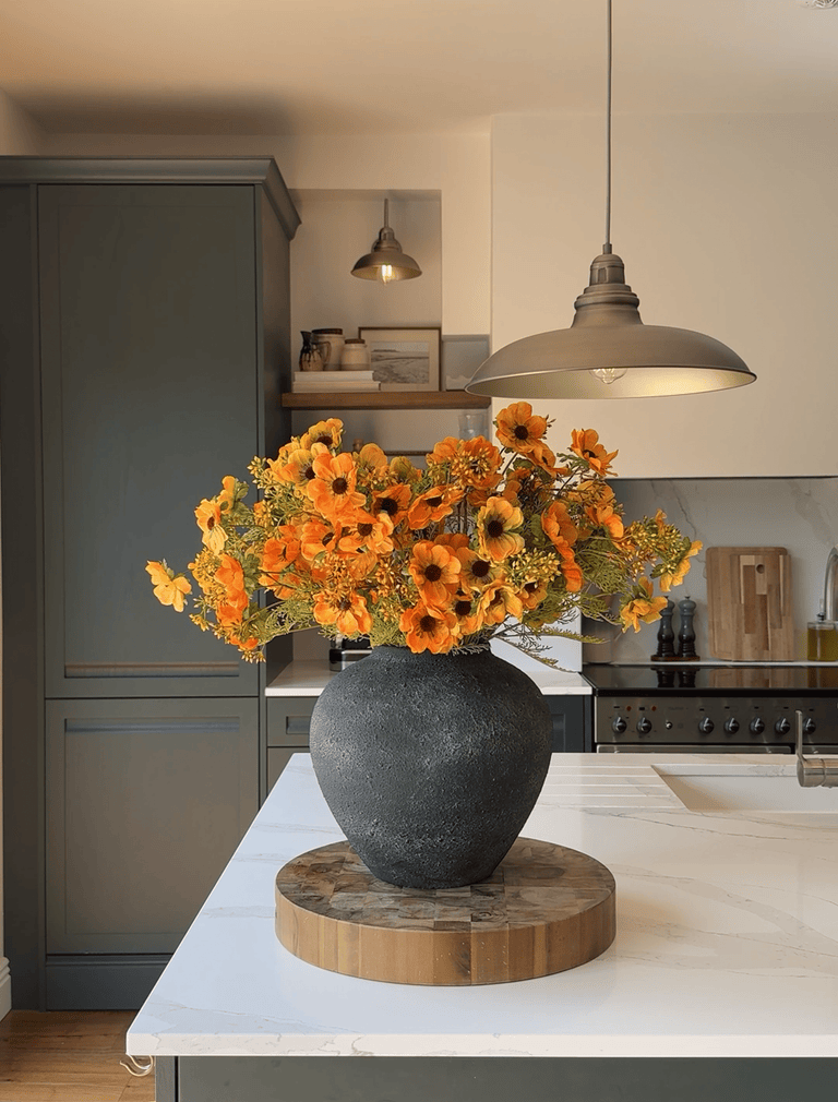 Kunstmohn-Arrangement - Sonnenaufgang (12 Stiele / 60 Mohnköpfe)