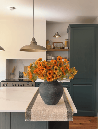 Kunstmohn-Arrangement - Sonnenaufgang (12 Stiele / 60 Mohnköpfe)