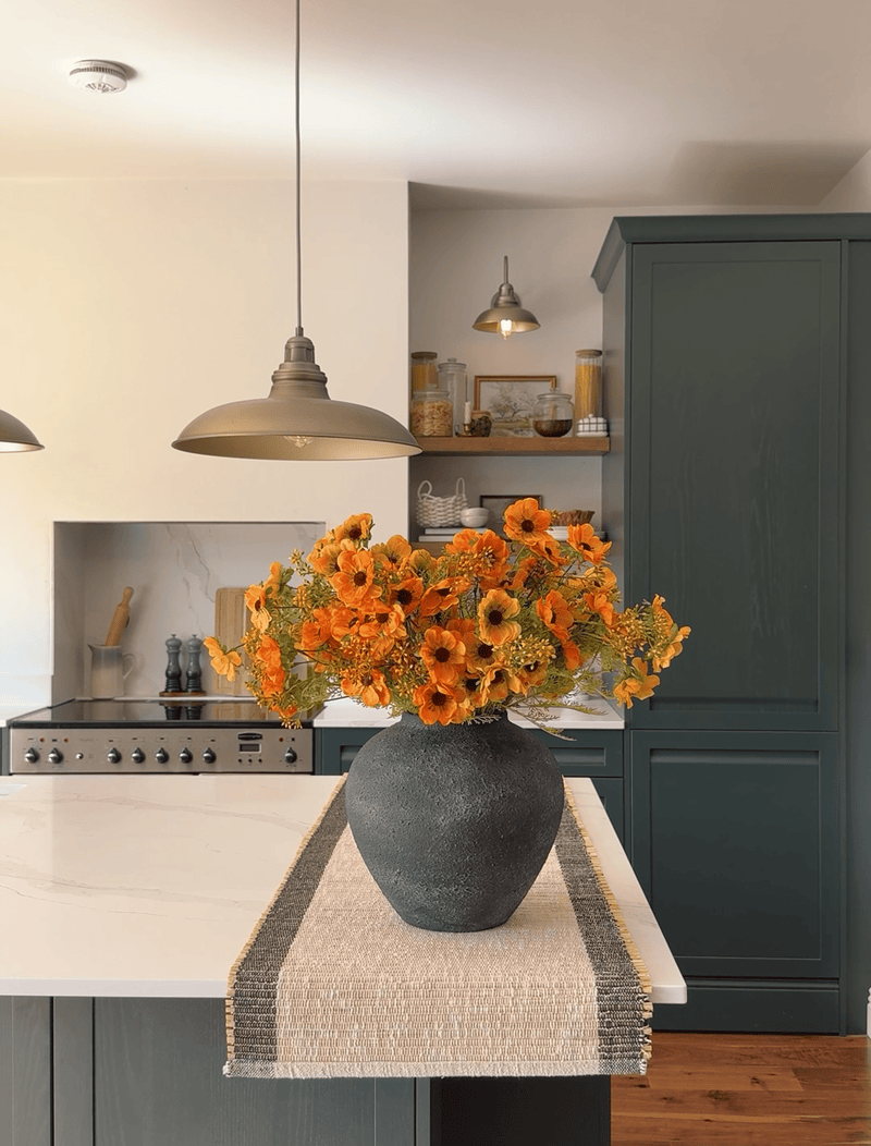 Kunstmohn-Arrangement - Sonnenaufgang (12 Stiele / 60 Mohnköpfe)