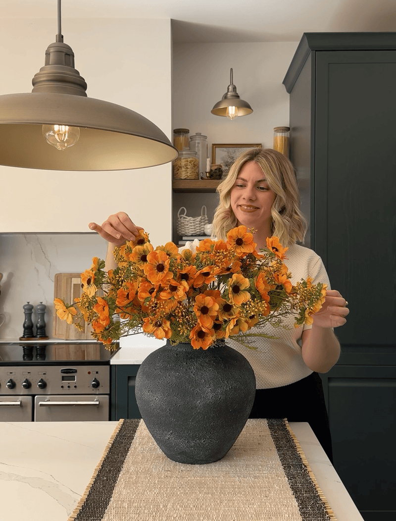 Kunstmohn-Arrangement - Sonnenaufgang (12 Stiele / 60 Mohnköpfe)