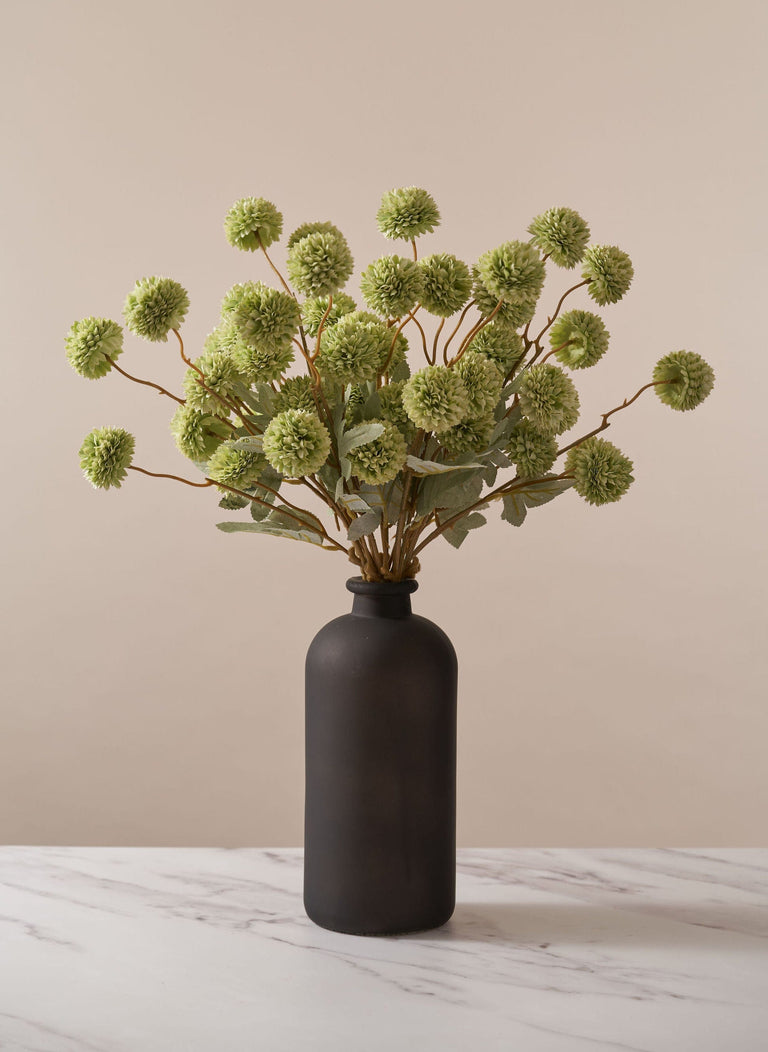 Faux Kiku Blume - Grün (10 Stiele / 50 Köpfe)