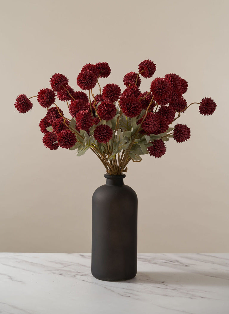 Faux Kiku Blume - Rot (10 Stiele / 50 Köpfe)