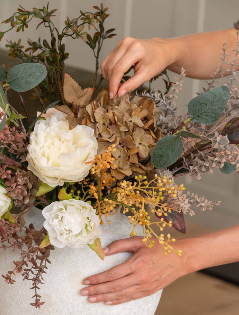 Faux Arrangement - Groene Eucalyptus & Bourgondische Nevel