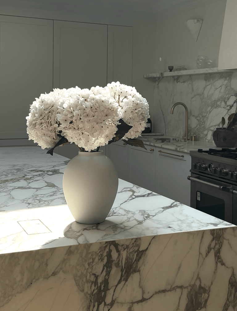 Faux hortensia groot - wit (5 stelen)