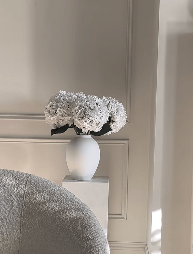 Faux hortensia groot - wit (5 stelen)