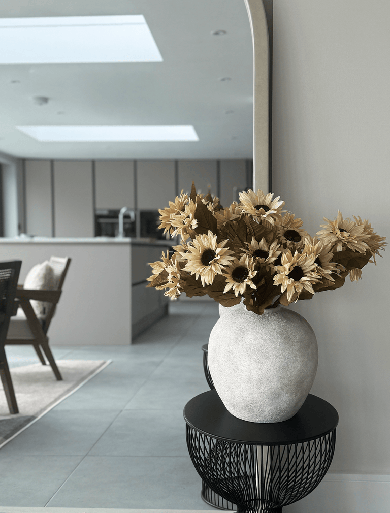 Faux herfst zonnebloem - Beige (3 stelen/21 zonnebloemen)