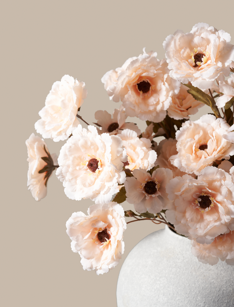 Faux Moutan pioen - Perzik (8 stelen / 46 pioenen)