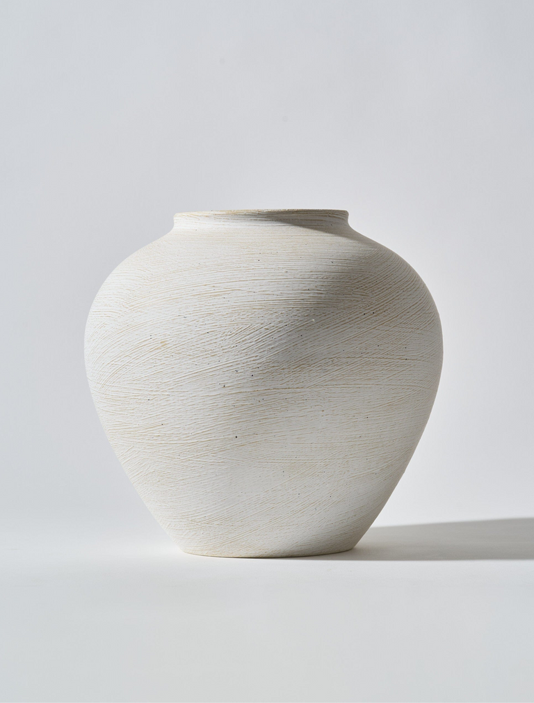 Arina vaas - Geborsteld wit